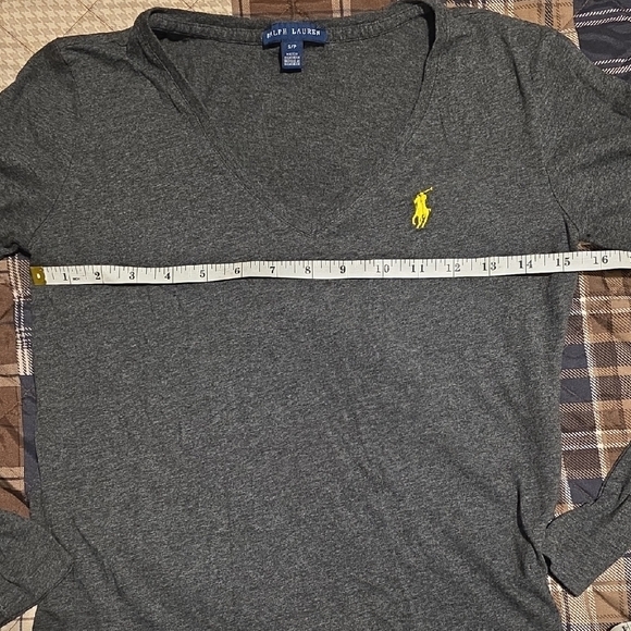 Polo by Ralph Lauren Women's Charcoal Long Sleeve Tee - Picture 2 of 6